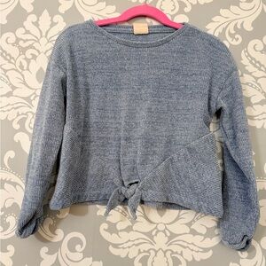 4/$25 • Zara Dusty‎ Blue Knotted Sweater